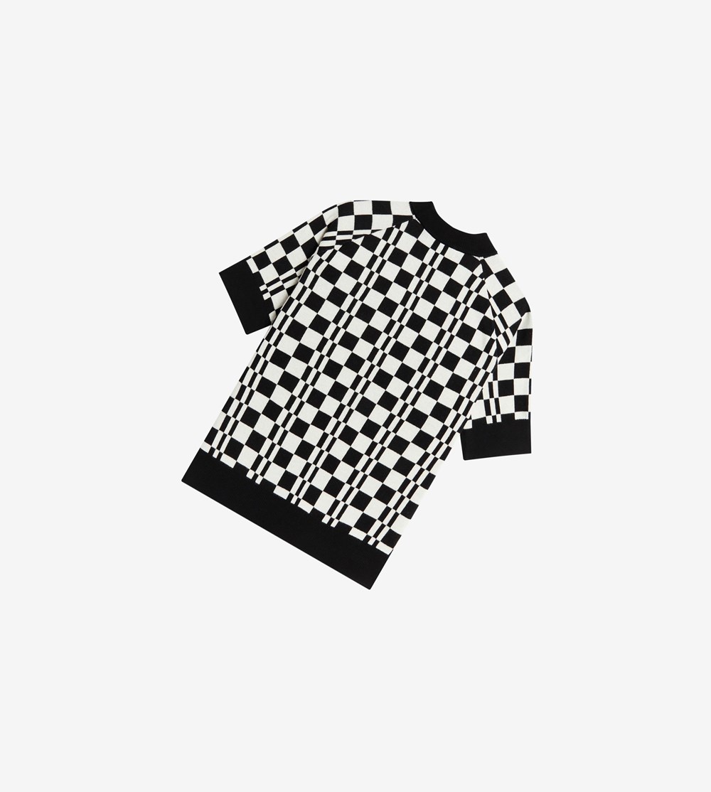 Fred Perry Knitwear Black Friday Sale - Chequerboard Short Sleeve